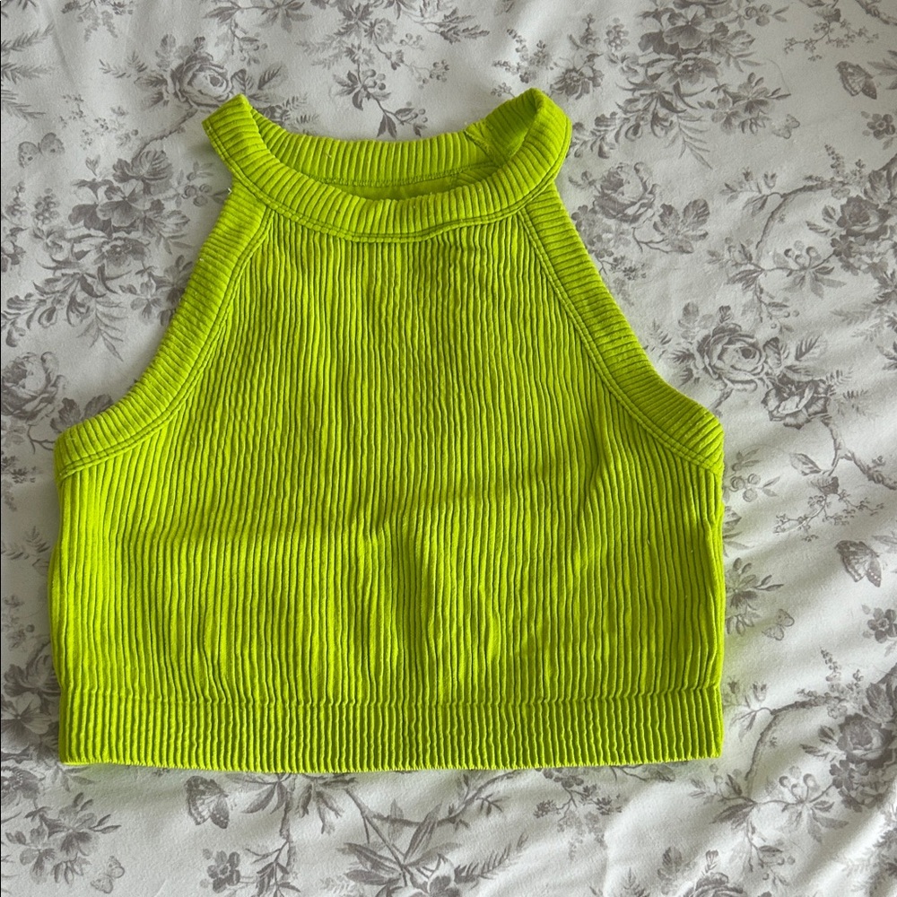 Aerie Vibrant Lime Ribbed Tank Top
